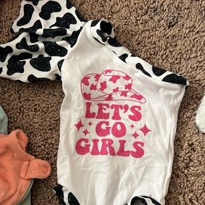 White and Pink Bodysuits One Pieces